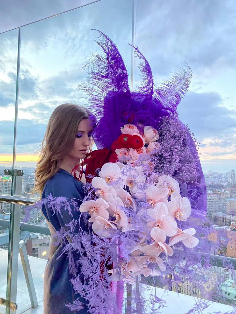 №119 Purple Feathers Bouquet