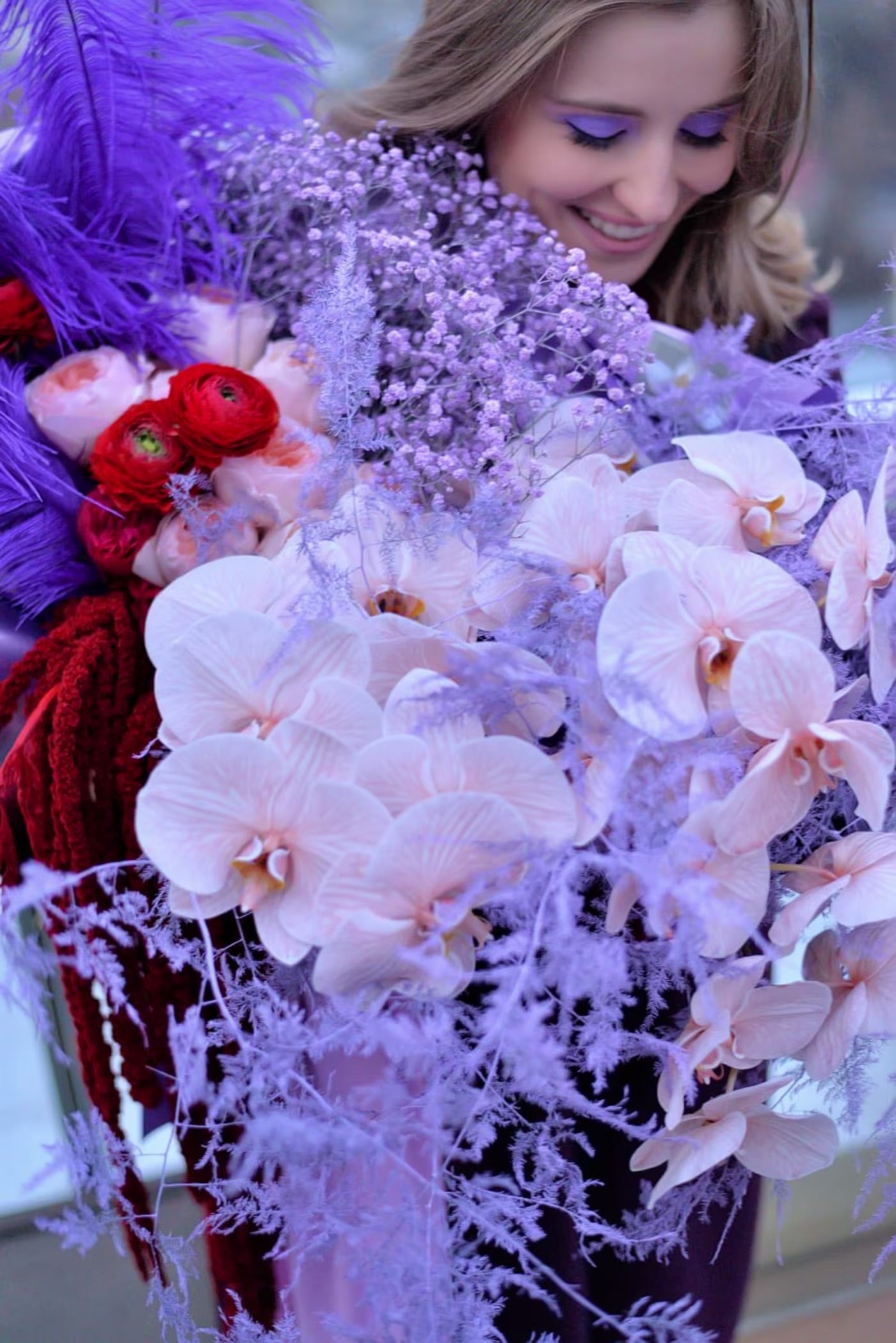 №119 Purple Feathers Bouquet