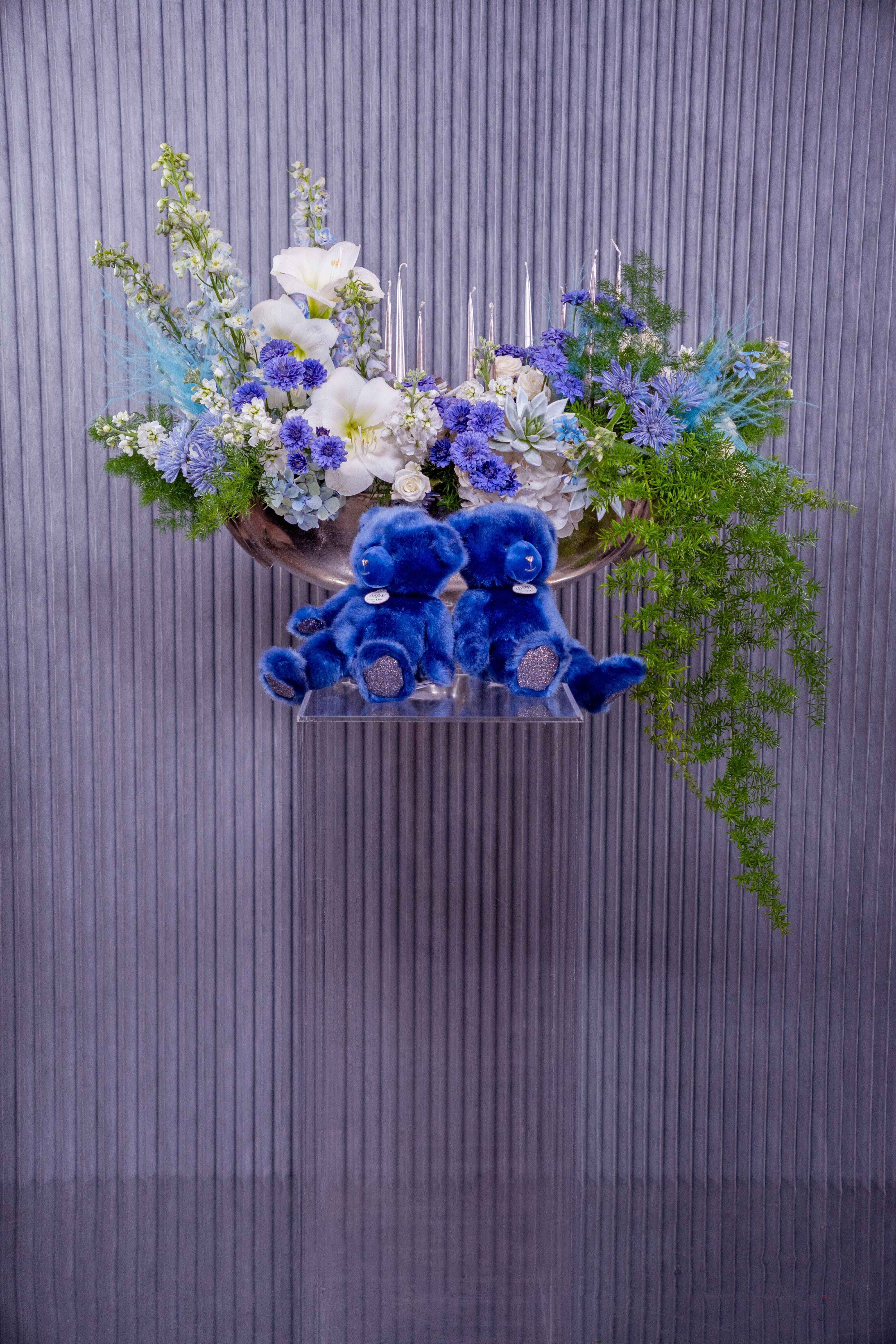 №198 Blue Serenity Menorah Arrangement