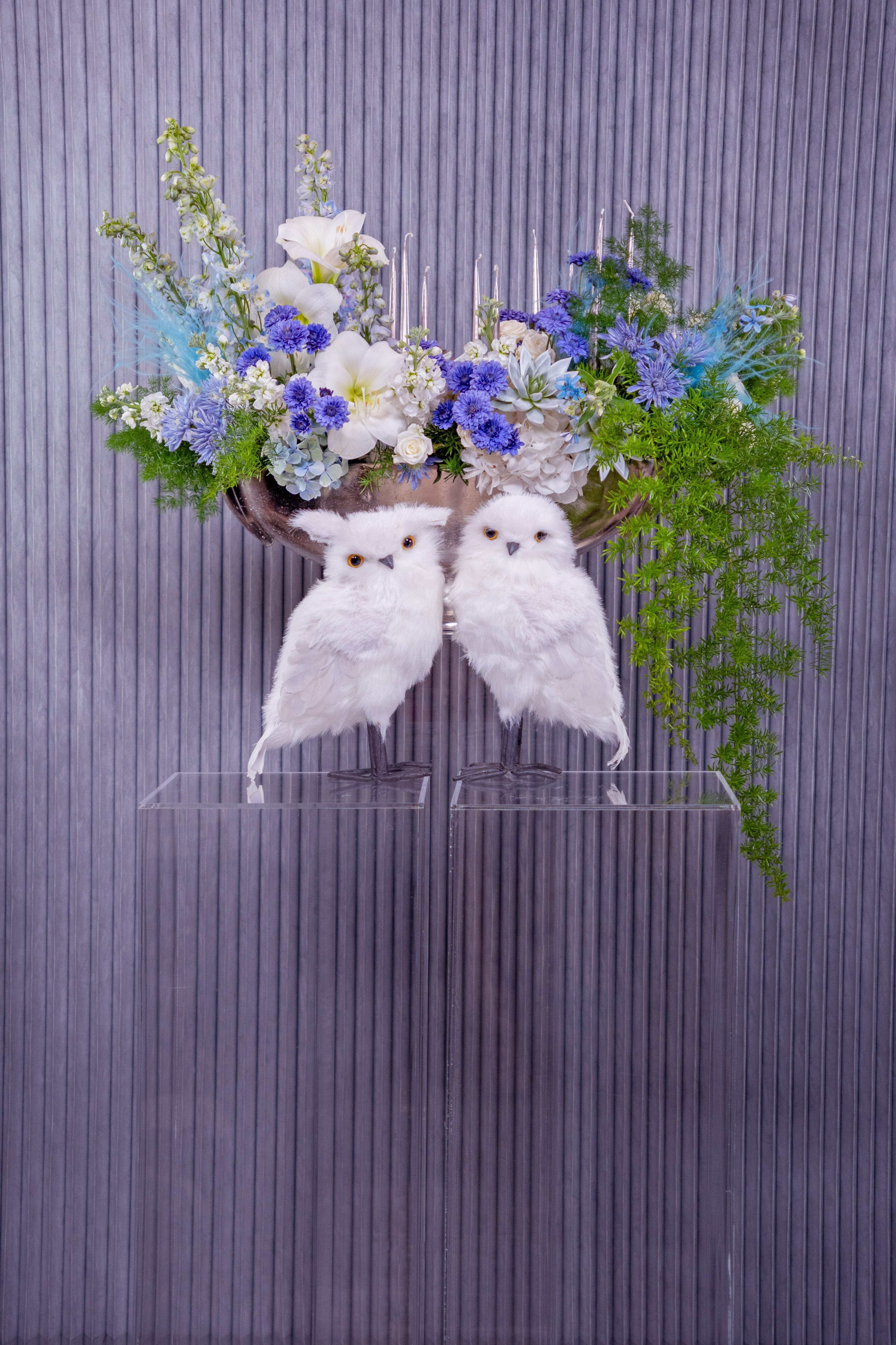 №198 Blue Serenity Menorah Arrangement