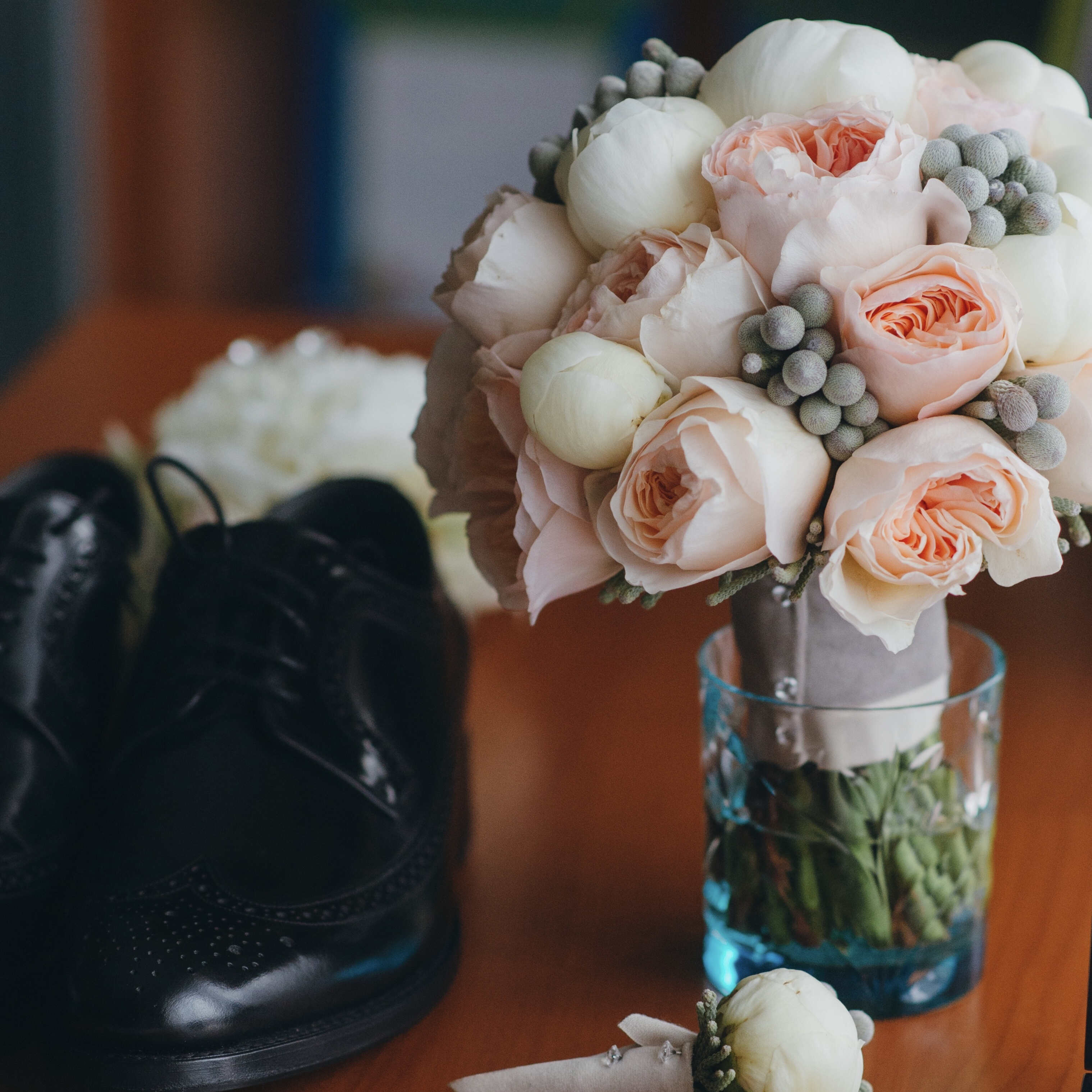 №174 Romantic Blush & Ivory Peony Bridal Bouquet