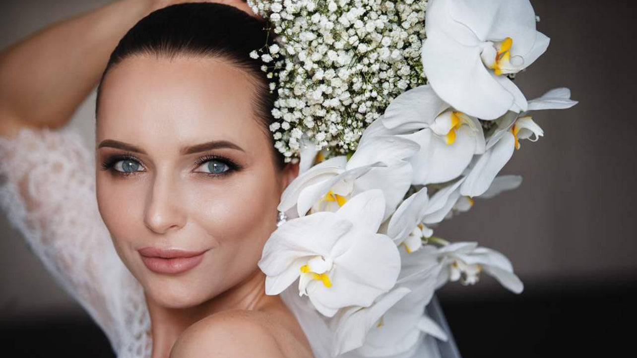 №182 Ethereal White Orchid & Baby's Breath Bridal Bouquet