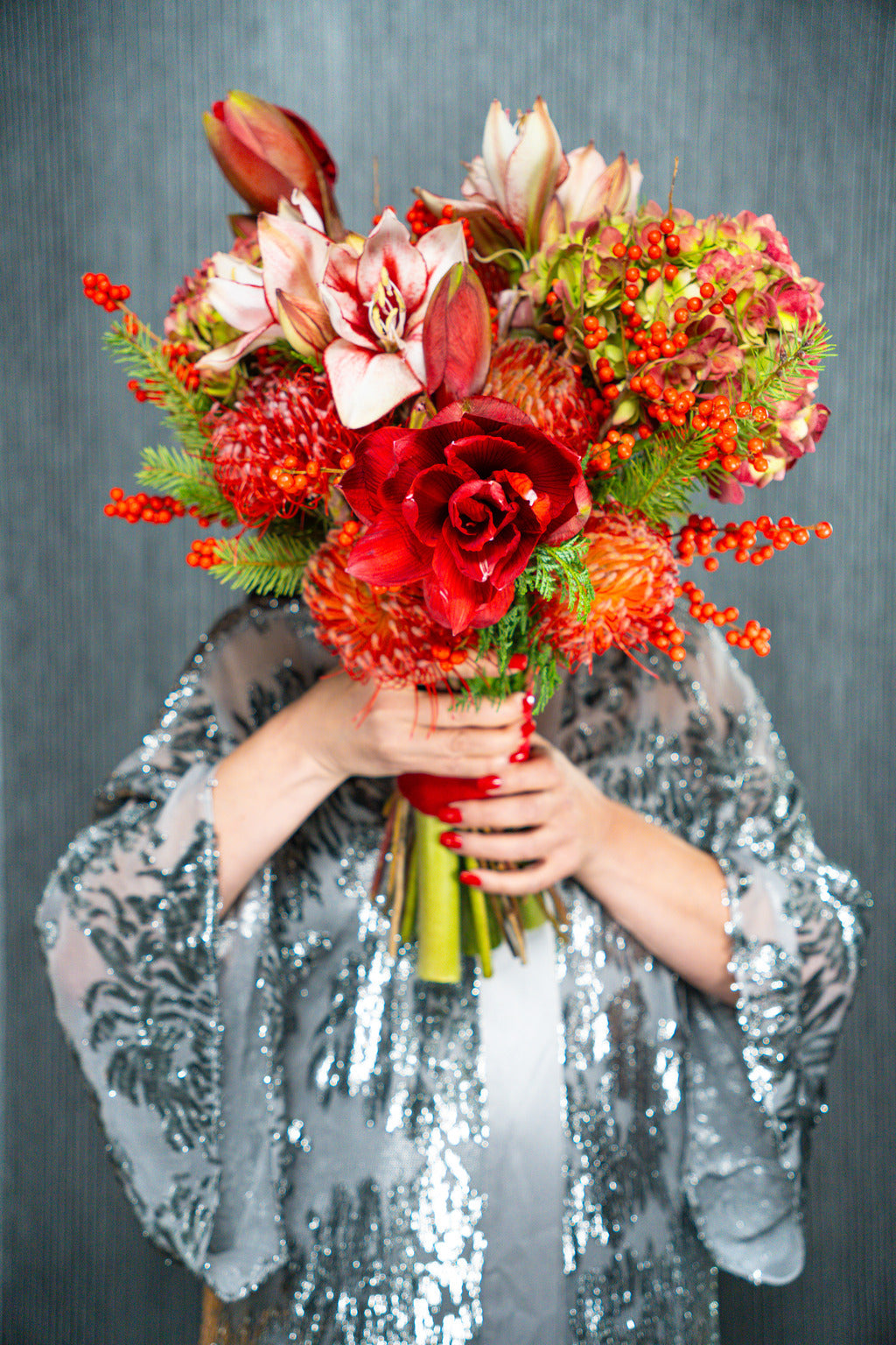 №613 Crimson Elegance Bouquet