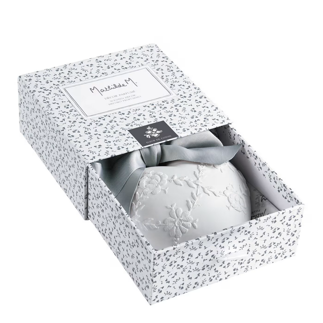 Large scented Embroidered Heart - Fleur de Coton