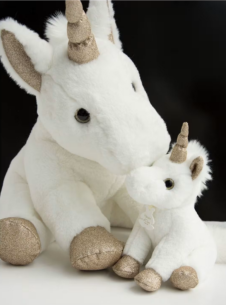 Glitter Unicorn Plush Gold - 9.1"