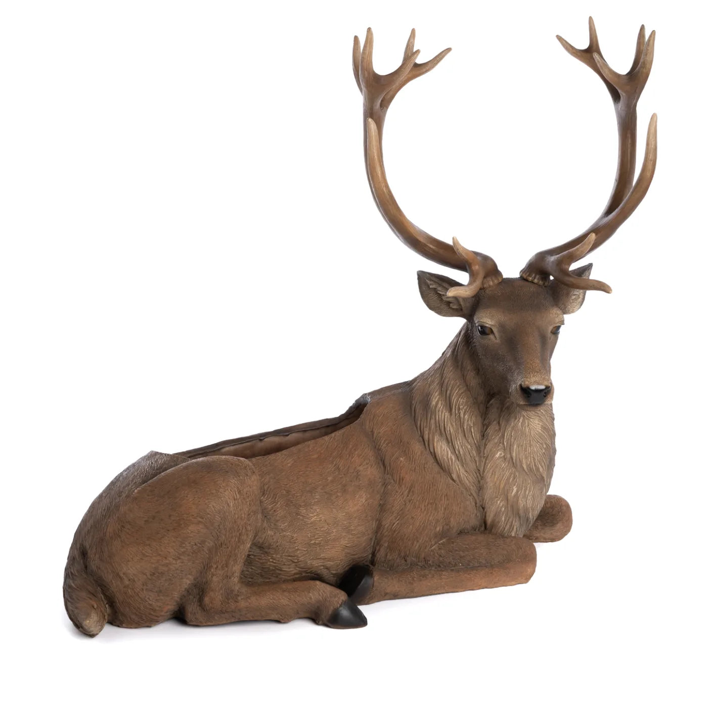 CHRISTMAS FIGURE LYING DEER PLANTER TT BRWN 69CM