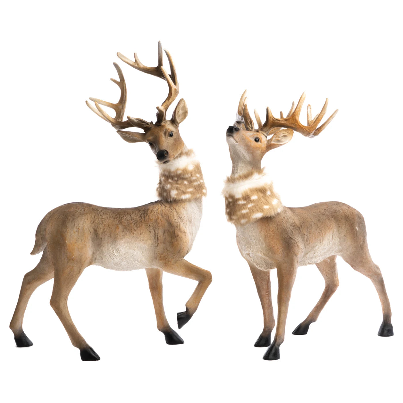 CHRISTMAS FIGURE DEER W/FURRY NECK TT SET/2 BRWN 54CM