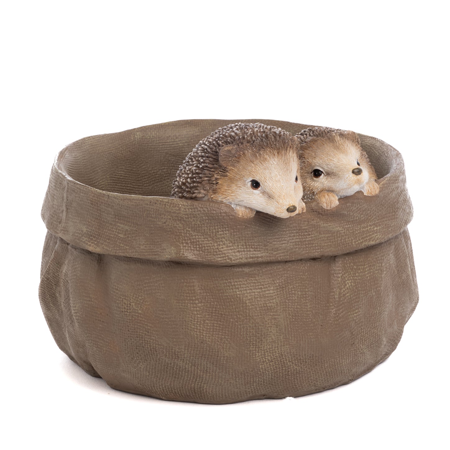 FIGURE 2 HEDGEHOGS IN BAG PLANTER TT BRWN 21CM