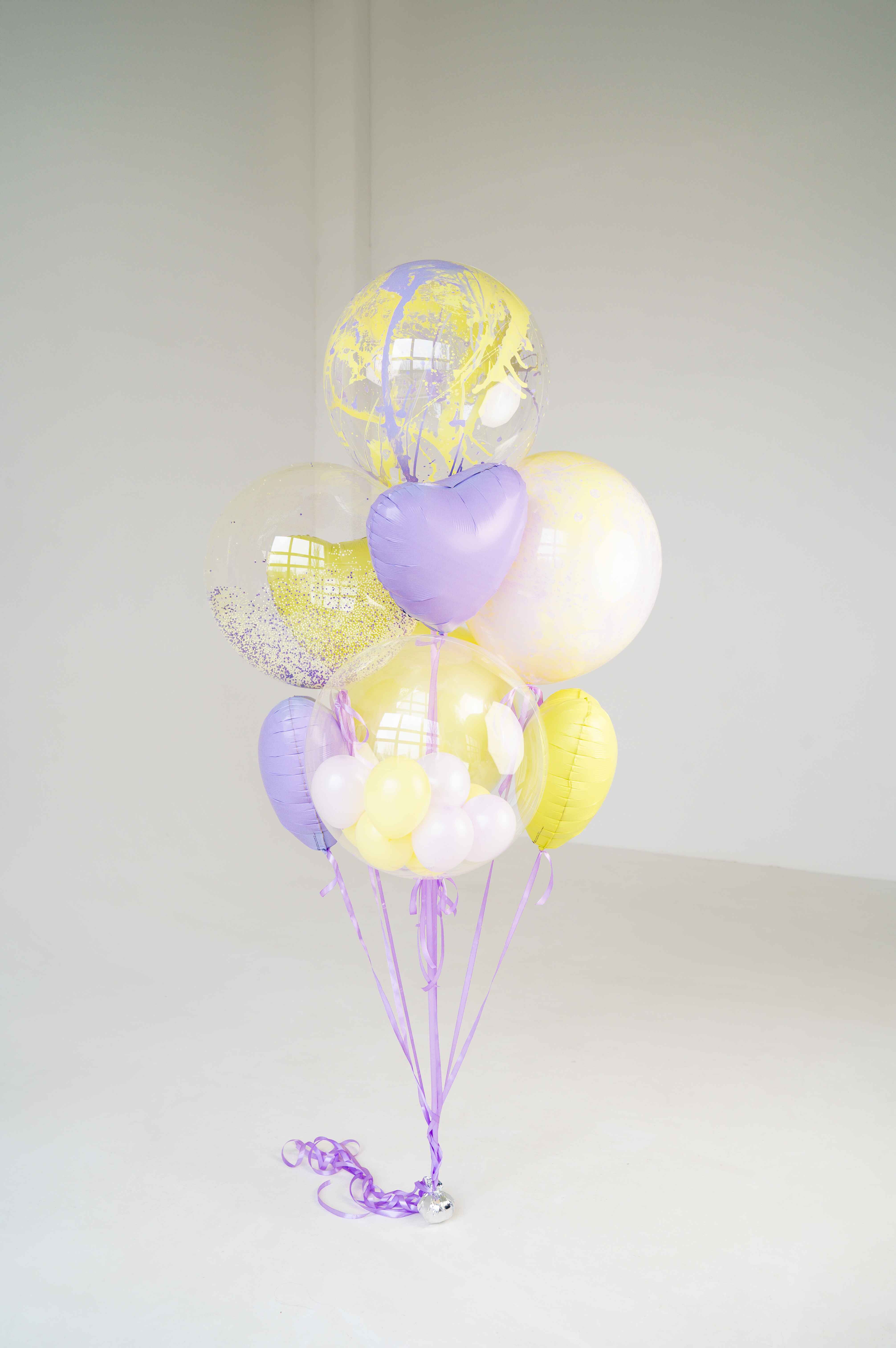 Golden Lavender Balloon Bouquet