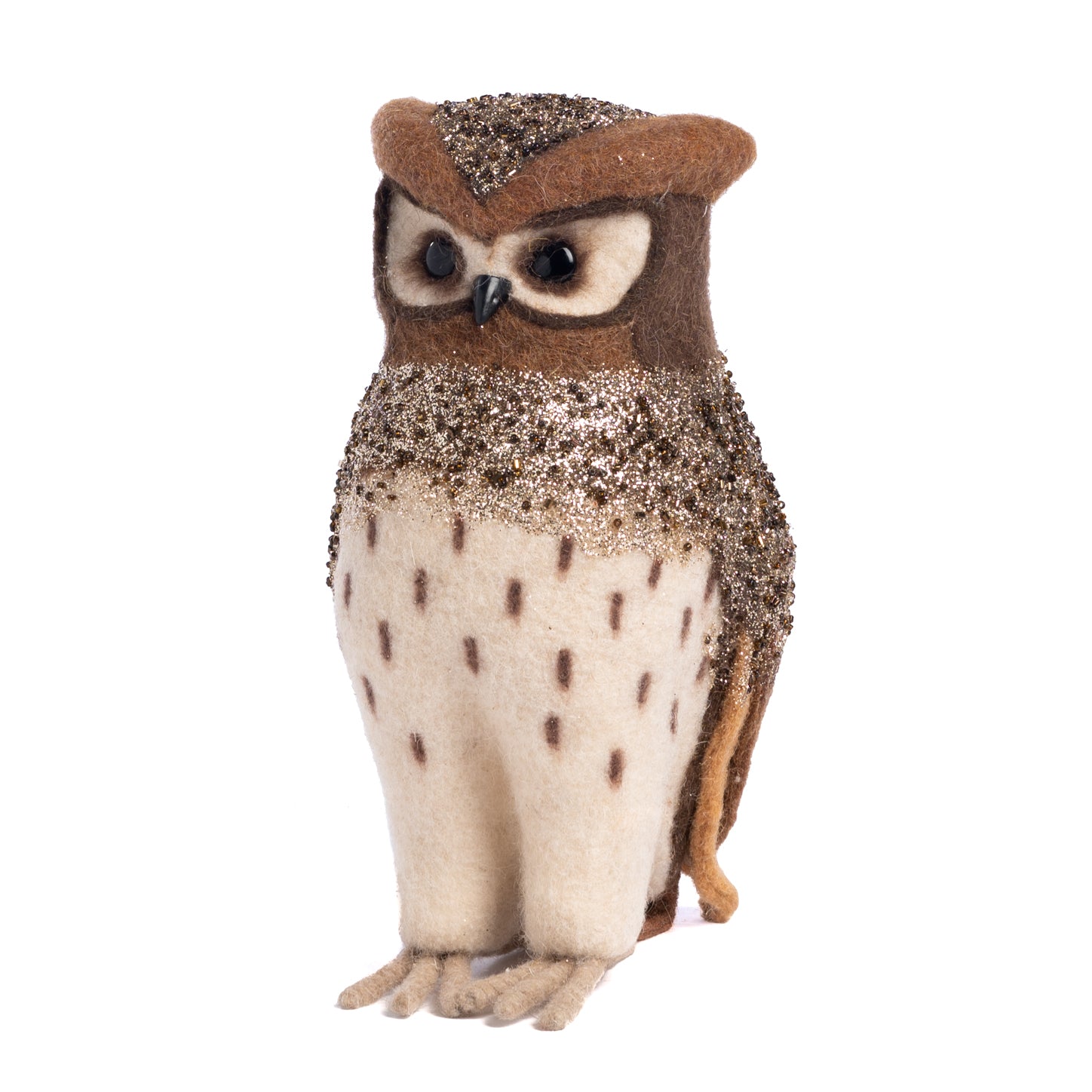 FIGURE FELT GLT OWL TT CRM/BRWN 26,5CM