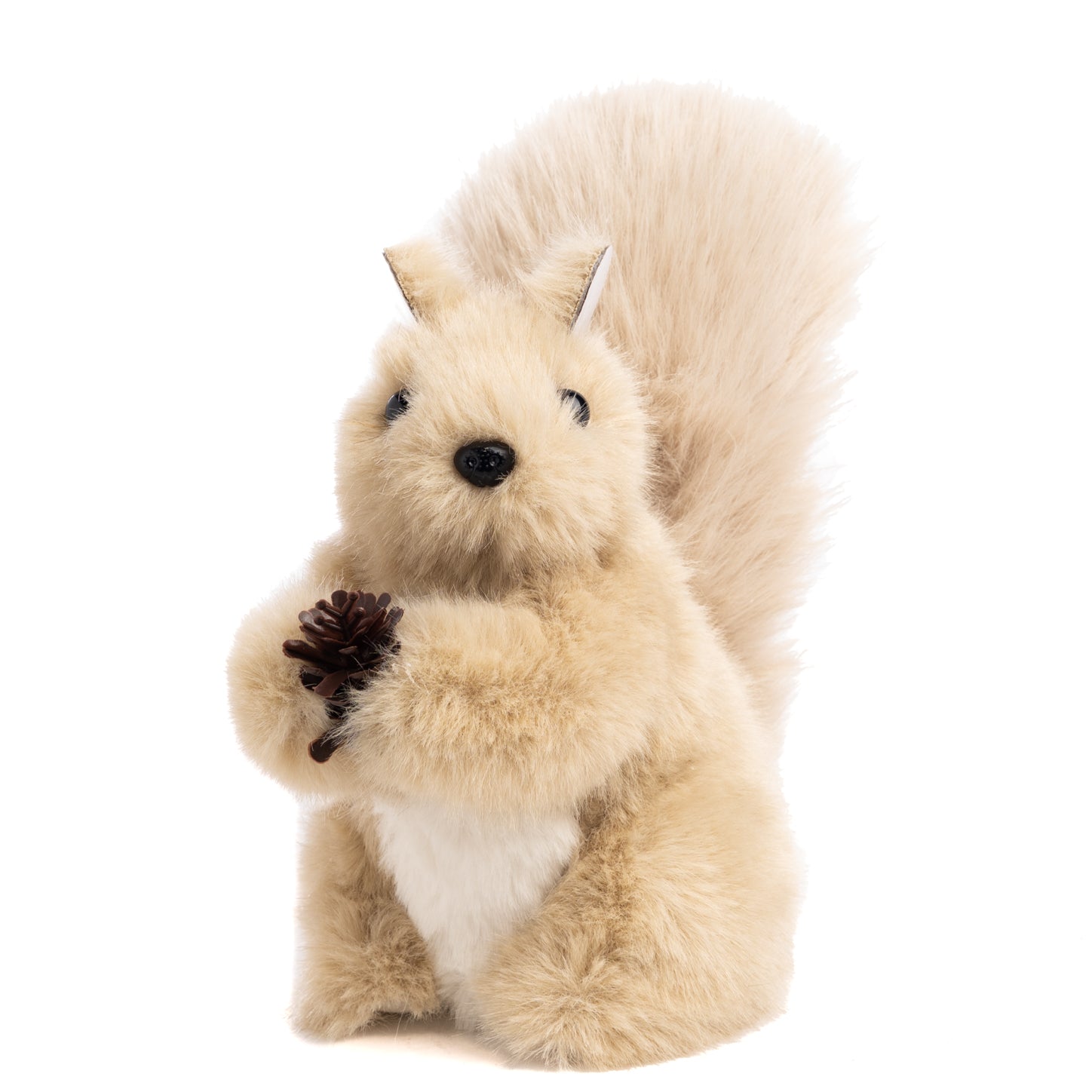 FIGURE FURRY SQUIRREL W/PINEC.TT LT BRWN/CRM 20CM